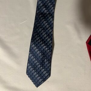 JF J.Ferrar Navy and Gray Checkered Tie